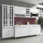 Cozinha Modulada Completa Fidelitá Viena 5 Peças 260cm 13 Portas 3 Gavetas Com Tampo Branco