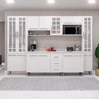 Cozinha Modulada Completa Fidelitá Viena 6 Peças 295cm 15 Portas 3 Gavetas Com Tampo Branco