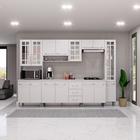 Cozinha Modulada Completa Fidelitá Viena 6 Peças 295cm 15 Portas 3 Gavetas Com Tampo Branco