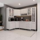 Cozinha Modulada Completa Fidelitá Viena 6 Peças 375cm 14 Portas 3 Gavetas Com Tampo Branco - Fidelitá Móveis