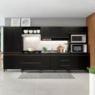 Cozinha Modulada Completa Gourmet Sabrina 360x202 Cm 6 Peças MDP Preto MENU