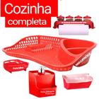 cozinha modulada completa porta talher porta papel codimentos detergente papeleira saleiro