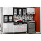 Cozinha Modulada Completa Topázio 3 Peças (2 Armários + 1 Paneleiro) CPT124 Branco/Preto - Telasul