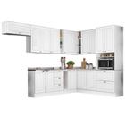 Cozinha Modulada de Canto Completa 13 Peças 14 Portas 100%MDF Americana Branco HP - Henn