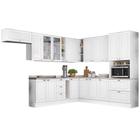 Cozinha Modulada de Canto Completa 16 Peças 16 Portas 5 Gavetas Americana Branco HP - Henn