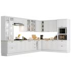 Cozinha Modulada de Canto Completa 19 Peças com Cristaleira 20 Portas Americana Branco HP - Henn
