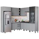 Cozinha Modulada de Canto Completa 9 Peças Amentize Cinza