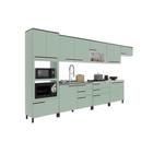 Cozinha Modulada Herval Manhattan, 11 Peças, MDP, Verde Bali, 430 cm