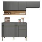 Cozinha Modulada Line Composição 5 Gris Freijó - Kits Paraná