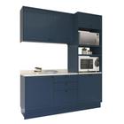 Cozinha Modulada Pequena Herval Viana, 4 Peças, Azul Orion e Cinza Argila