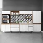 Cozinha Modulada Planejada 6 Pçs MDP 360cm Armário e Balcão Sabrina Branca MENU