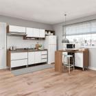 Cozinha Modulada Sabrina com Bancada Ilha Sabrina 280x202 Cm 6 Peças MDP Branco MENU