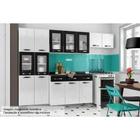 Cozinha Modulada Telasul Rubi 4 Peças (2 Armários + 1 Balcão + 1 Paneleiro) C4P26 Branco/Preto