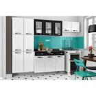 Cozinha Modulada Telasul Rubi 4 Peças (2 Armários + 1 Balcão + 1 Paneleiro) C4P27 Branco/Preto