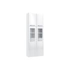 Cozinha Modulada Telasul Topázio Paneleiro Aço 6 Portas c/ 2Vidro 70cm Branco-Telasul