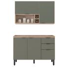 Cozinha Modular com 2 Peças Firenze Composição FI0011 Avena Touch/Menta - Demóbile