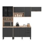 Cozinha Modular Com 4 Peças Firenze Composição 06 Avena Grafito Demóbile