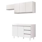 Cozinha Planejada Lux 3 Peças 100%MDF Balcão Gabinete Sem Tampo 119cm 3 Gavetas Branco - Desk Design