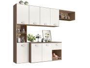 Cozinha Suspensa 7 Portas 1 Gaveta Com Nichos Mila Carvalho Oak/Off White - Poliman