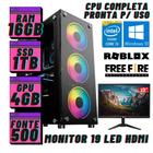 CPU GAMER Core i5 2300, 16GB RAM, SSD 1 TB, GT730 4GB, Monitor 19' LED, Gabinete HYON 1749 4fans RGB