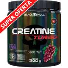 Creatina Monohidratada Creatine Turbo Black Skull 300g Energia Força Ganho de Massa Muscular