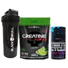 Creatina Turbo Refil 300g - Black Skull + Testo Cycle - 120 Tabs - Under Labz + Coqueteleira - Black