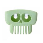 Creative Skull Shape Sponge Holder Drain Rack Kitchen Sink Suction Cup Plastic Brush Caddy Storage Box Hanging Shelf Liquid Drainer Organizer - Verde