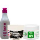 Creme Alisante White 300g Juca + Shampoo Neutralizante 300ml + Mascara Nutri 300g Roffer