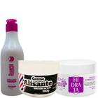 Creme Alisante White 300g + Shampoo Neutralizante 300ml + Mascara Hidrata 300ml Roffer