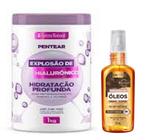 Creme de Pentear Beleza Natural 1kg Explosao Hialuronico + Explosão Óleos Linhaça/Algodão 55ml