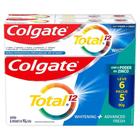 Creme Dental Colgate Total 12 Whitening e Advanced Fresh, Leve 6 Pague 5, 6x90g