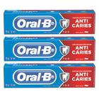 Creme Dental Oral-B 123 Anticáries Menta Suave 70g - 3 unidades