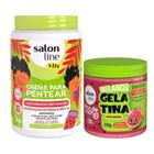 Creme Para Pentear + Gelatina Ativadora Salon Line Melancia