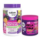 Creme Para Pentear + Gelatina Modeladora Salon Line Kids Uva