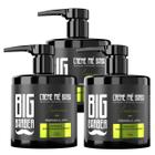 Creme Pré Barba Big Barber 350g Lemon Limpador Facial Esfoliante Caixa Com 3 Unidades