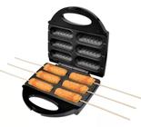 Crepeira Pratica Crepe & Hot Dog Preta E Inox 6 Cavidades 110v