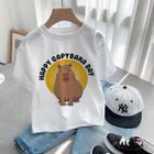 Crianças Bonito Capivara Camiseta Meninos Meninas Dos Desenhos Animados Animal Amor Casual Topo