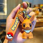 Crianças Pokemon Pikachu Snorlax Eevee Mochila Pingente Chaveiro Anime Figura De Ação Carro Chaveiro