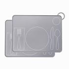 Crianças Silicone Montessori Placemat para crianças Tapete de prato para crianças para a configuração da mesa de jantar por Fire Rooster Kids (Grey, 2), Gray