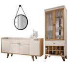 Cristaleira Adega Órfeo Buffet Sinfonia e Espelho 67cm H01 Off White/Cinamomo - Mpozenato