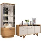 Cristaleira Aruan E Buffet Ellora H01 Off White-cinamomo - Mpozenato