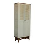 Cristaleira de Madeira com 2 Portas em Rattan Veneza - 6011 - Meyer