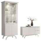 Cristaleira e Aparador Buffet Vicenza Off White New Ceval