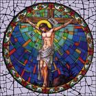 Cristo Crucificado Estilo Vitral 60 X 60cm - 100% azulejo