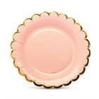 Cromus Linha Cores - Prato Foil Escalope Rosa 20,5 cm - Pacote com 6 Unidades