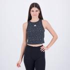 Cropped Adidas Essentials Animal Print Feminino Cinza e Preto