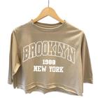 Cropped Algodão Estampado Brooklyn Manga Curta Oversized