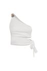 Cropped Amarração Detalhe Ombro Fluid Shine - Off White