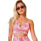 Cropped Amarração Maya Sun Riu Kiu Rosa Coral 10611