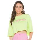 Cropped Blusa Feminina T Shirt Manga Curta Blogueira Premium